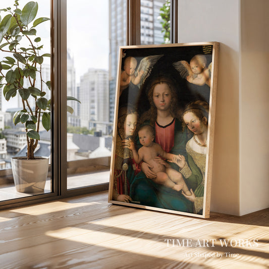 聖カタリナと聖バルバラに挟まれた聖母子像(Maria med barnet mellem helgeninderne Katharina og Barbara)— クラナッハ(I)、ルーカス(Cranach (I), Lucas)