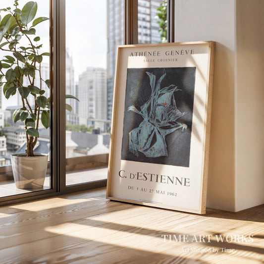 抽象的な構図(Abstrakt komposition. Plakat fra kunstnerens udstilling i Athénée, Genéve)— クリスティアーヌ・デスティエンヌ(D'Estienne, Christiane)