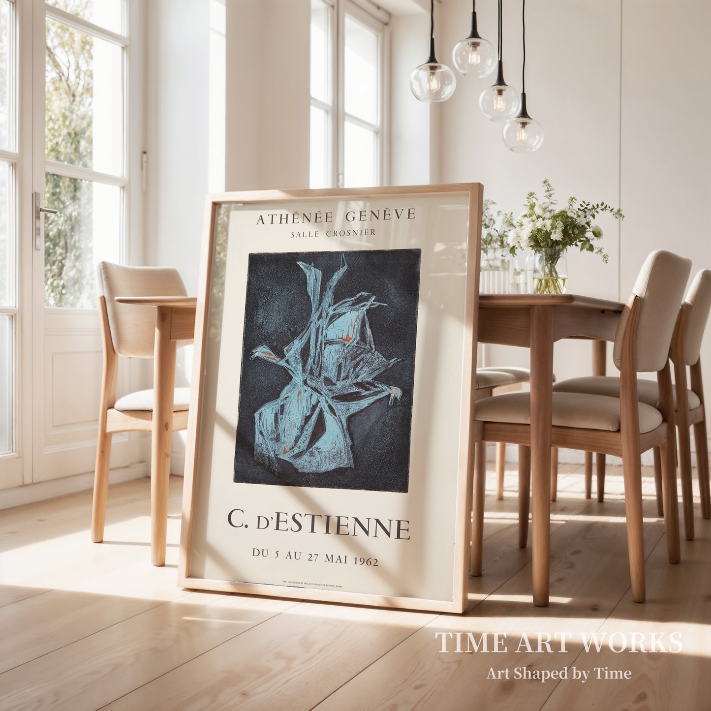 抽象的な構図(Abstrakt komposition. Plakat fra kunstnerens udstilling i Athénée, Genéve)— クリスティアーヌ・デスティエンヌ(D'Estienne, Christiane)