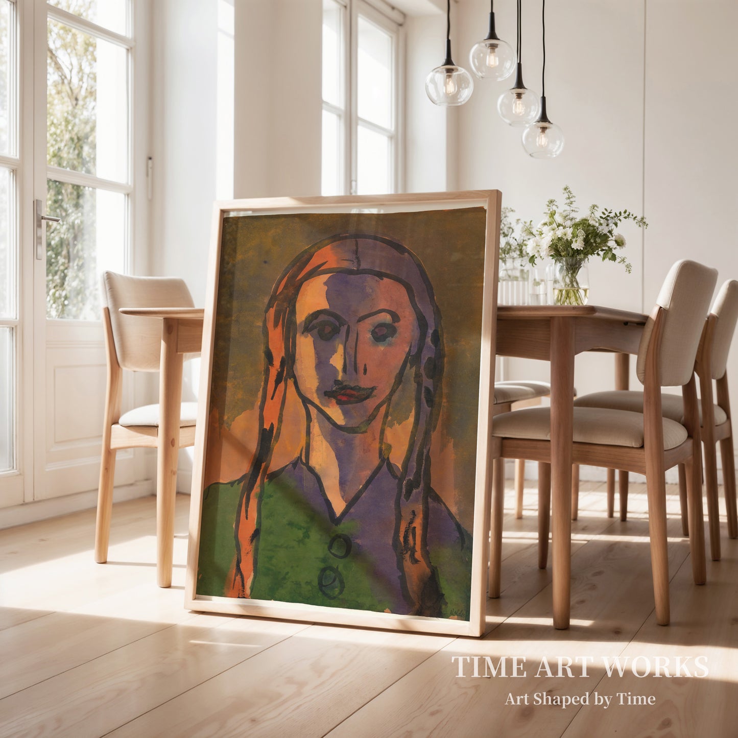 エヴァ・バンの肖像(Portræt af Eva Bang. Brystbillede en-face)— ノルデ、エミール(Nolde, Emil)