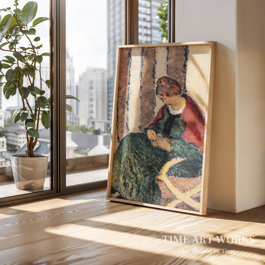 赤いショールの女（画家の妹）（Dame med rødt shawl. Anna Giersing, kunstnerens søster）— ギアシング、ハラルド（Giersing, Harald）