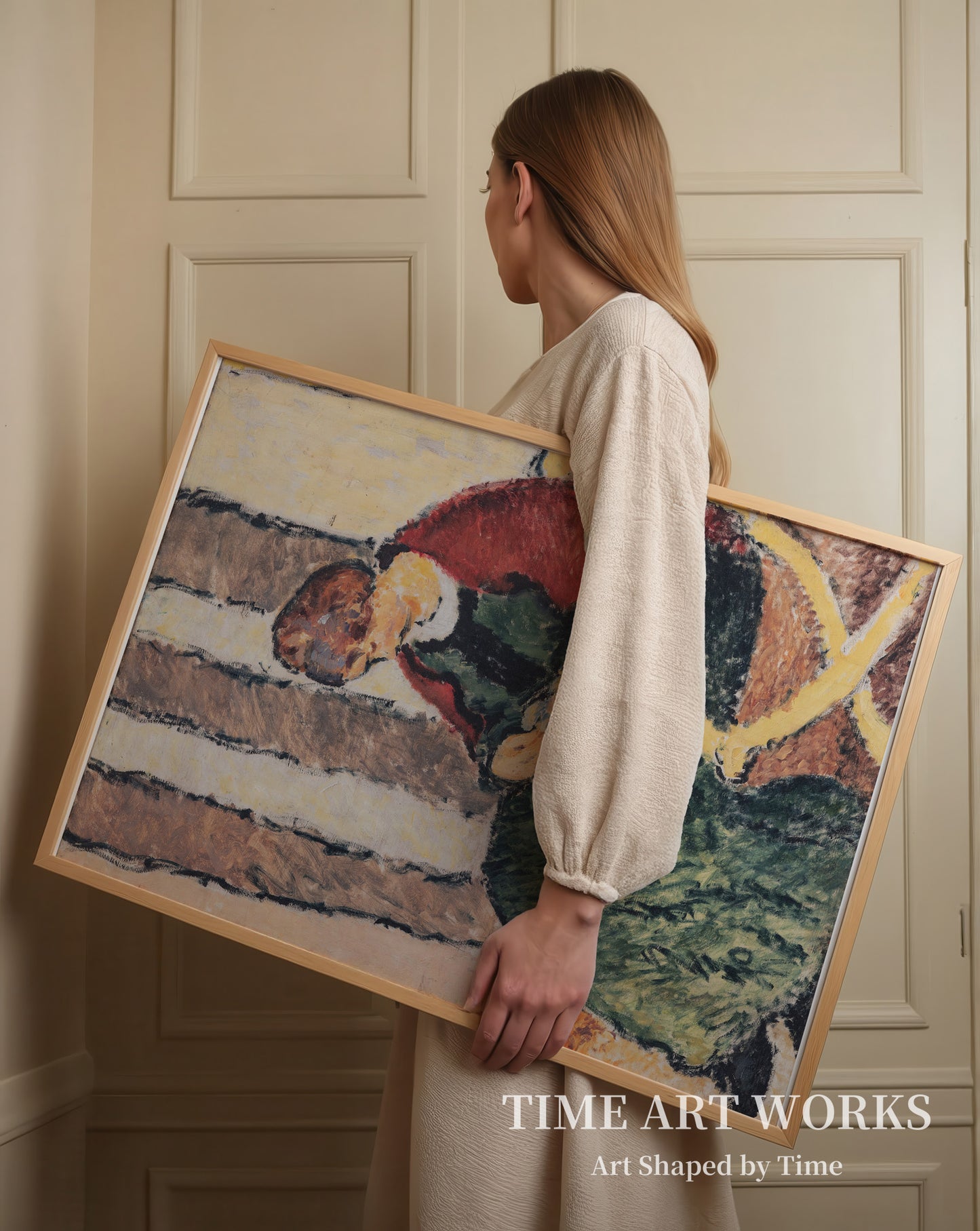 赤いショールの女（画家の妹）（Dame med rødt shawl. Anna Giersing, kunstnerens søster）— ギアシング、ハラルド（Giersing, Harald）