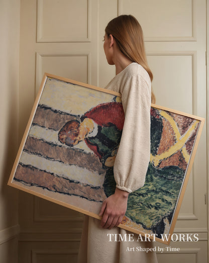 赤いショールの女（画家の妹）（Dame med rødt shawl. Anna Giersing, kunstnerens søster）— ギアシング、ハラルド（Giersing, Harald）