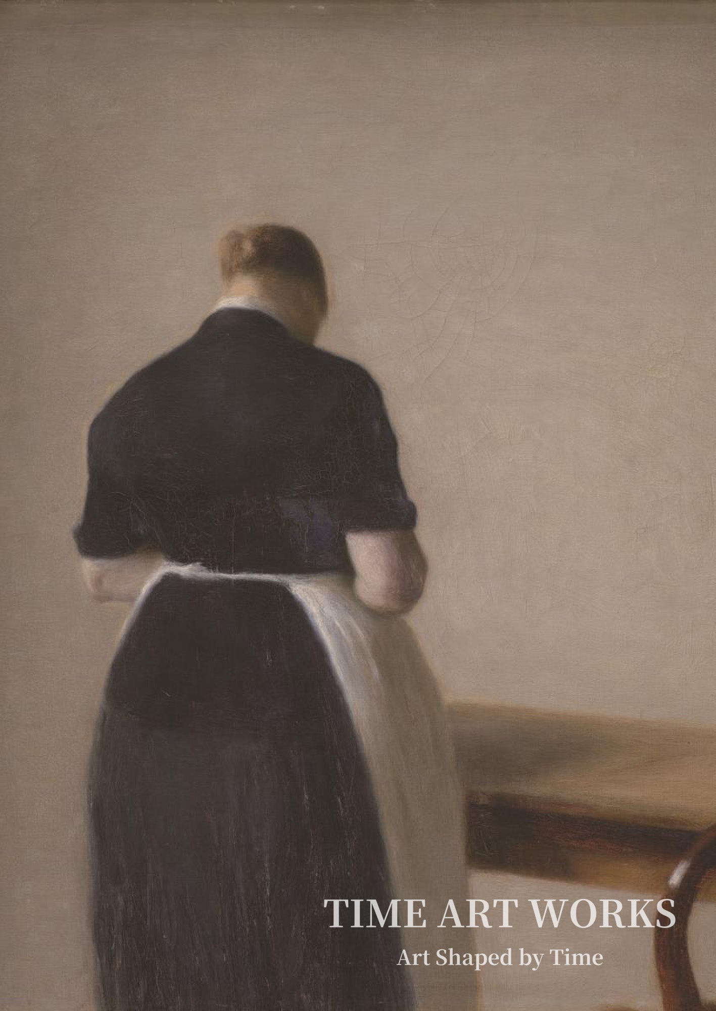 後ろ姿の女（Kvindefigur set fra ryggen）— ハンマースホイ、ヴィルヘルム（Hammershøi, Vilhelm）