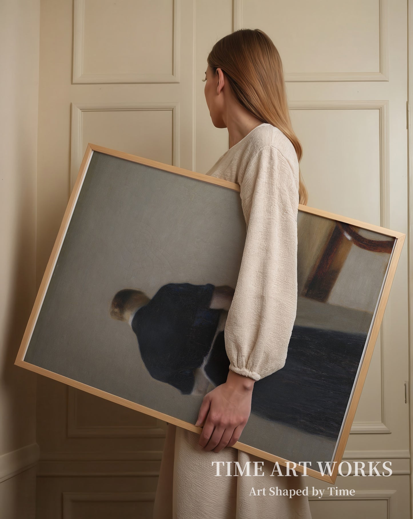 後ろ姿の女（Kvindefigur set fra ryggen）— ハンマースホイ、ヴィルヘルム（Hammershøi, Vilhelm）