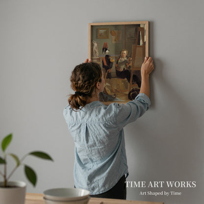 スタジオのヨルゲン・ソンネ（En bataljemaler, Jørgen Sonne, i sit atelier）— ブランク、ディトレフ（Blunck, Ditlev）