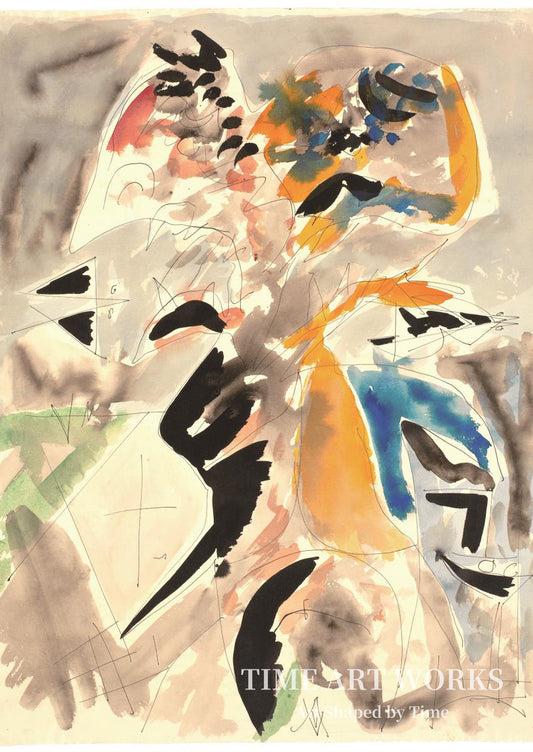 『生命の樹』習作（Tegning omkring farvelitografiet Livstræet）— モーテンセン、リチャード（Mortensen, Richard）