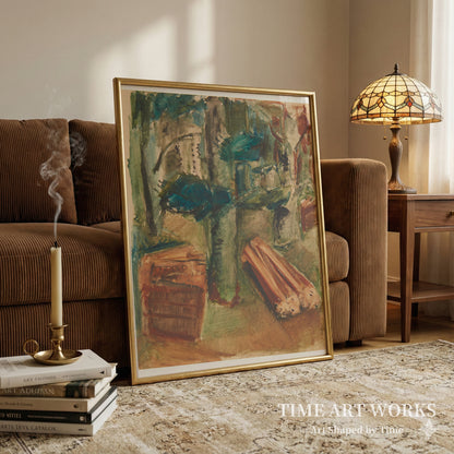 薪の山のある森（Skovparti med fældede stammer og brændestapel）— カーステンセン、エッバ（Carstensen, Ebba）