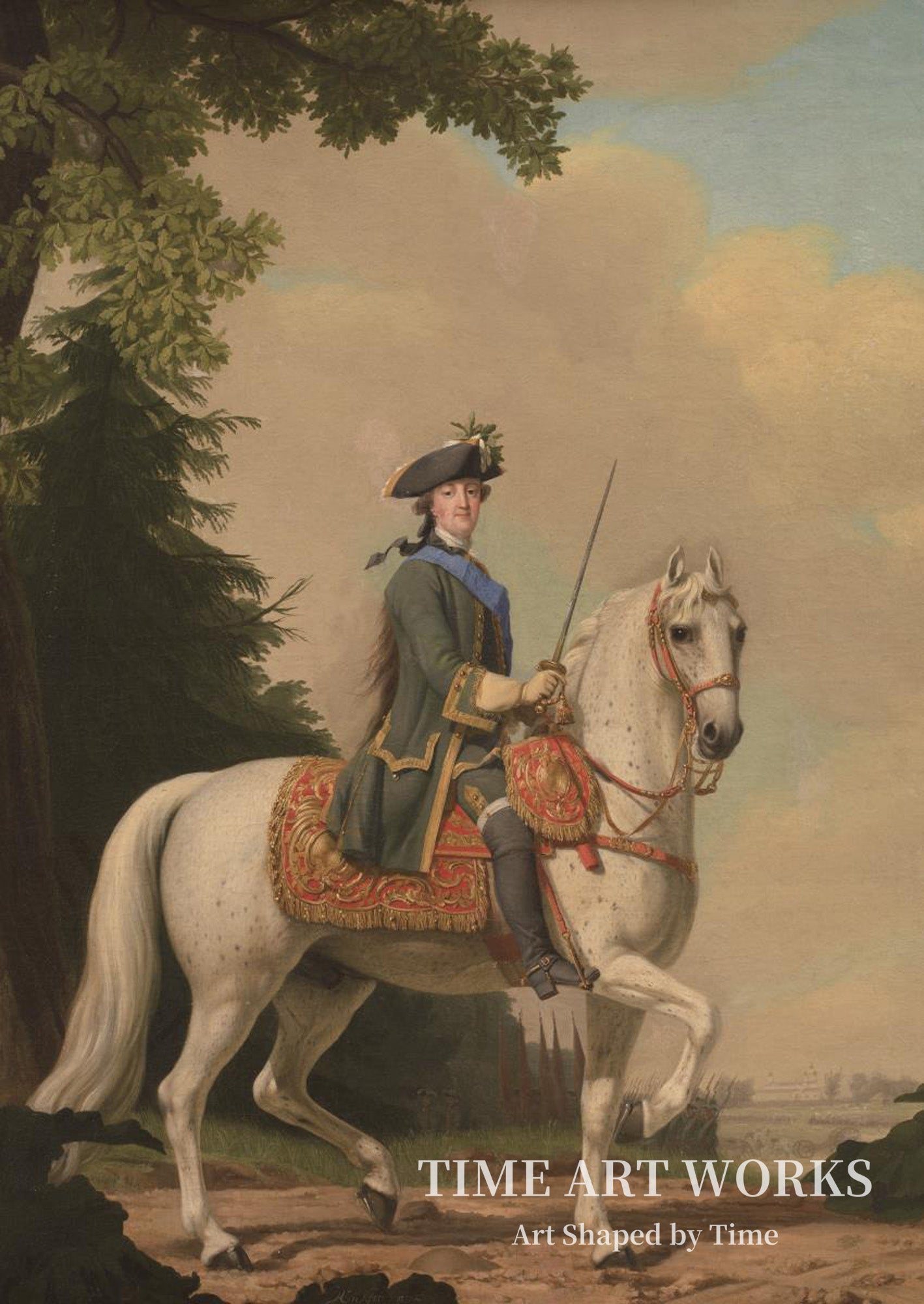 エカチェリーナ2世（Katharina II af Rusland, ridende i garderuniform på hesten Brillante, den 28. juni 1762）— エリクセン、ヴィジリウス（Eriksen, Vigilius）