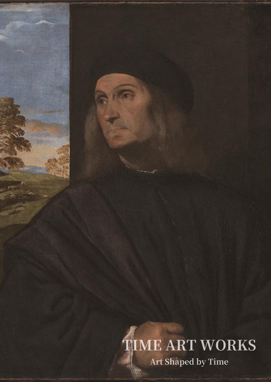ヴェネツィア派の画家ジョヴァンニ・ベリーニ（1431/36年頃 - 1516年）の肖像画？（Portræt af den venezianske maler Giovanni Bellini (ca. 1431/36 - 1516)?）— ティツィアーノ（Tizian）