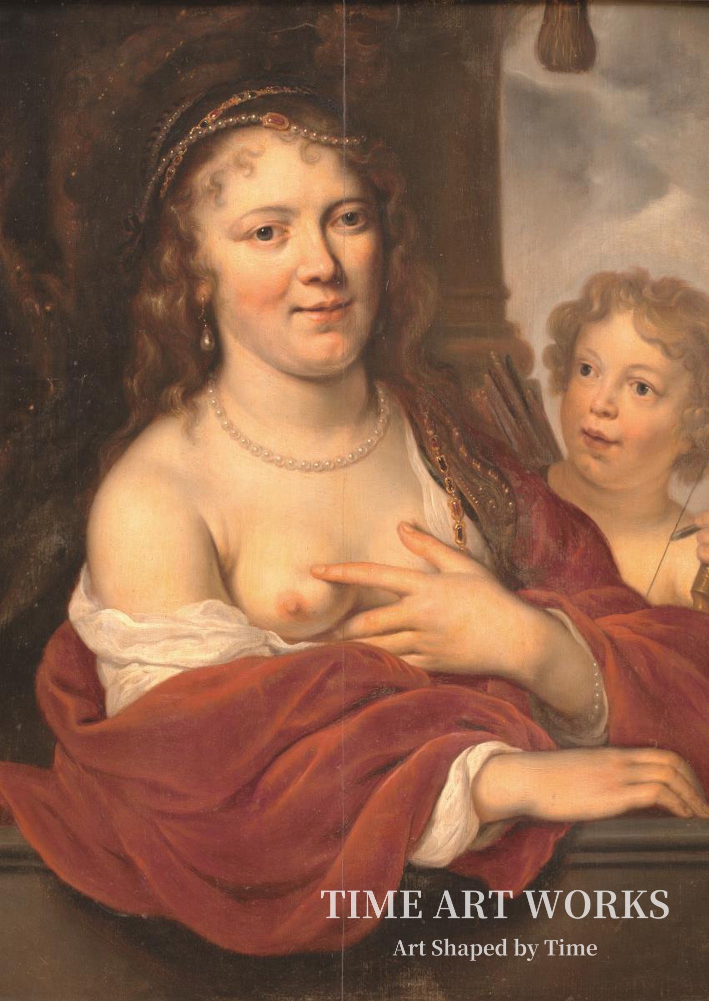 ヴィーナスとキューピッドに扮した女性とその子ども（En dame og hendes barn som Venus og Amor）— フリンク、ゴバート（Flinck, Govert）