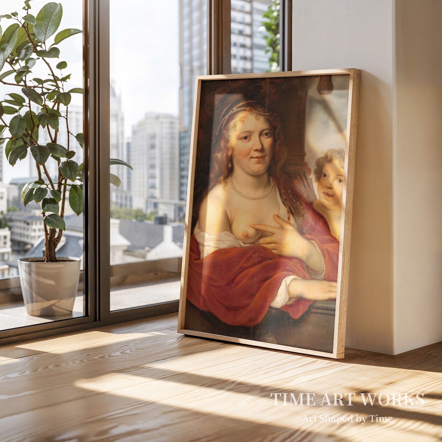 ヴィーナスとキューピッドに扮した女性とその子ども（En dame og hendes barn som Venus og Amor）— フリンク、ゴバート（Flinck, Govert）