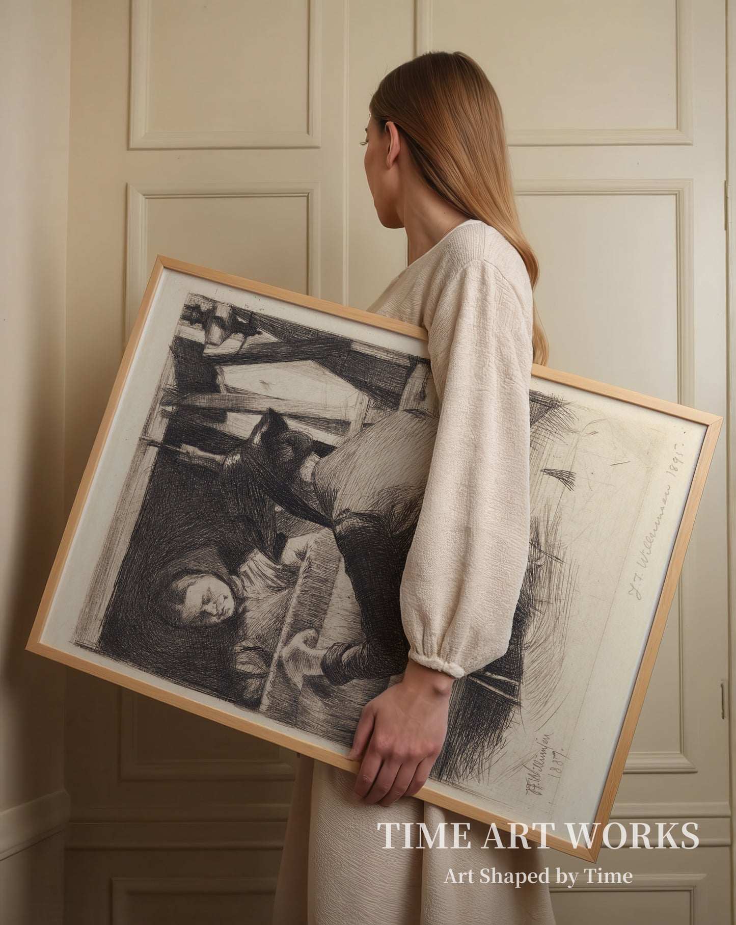 織機に向かう二人（To kvinder ved en væv）— ウィルムセン、J.F.（Willumsen, J.F.）