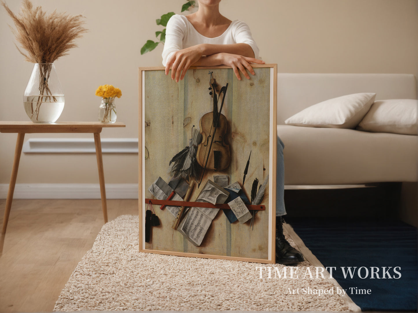 楽器のトロンプルイユ（Trompe l'oeil med violin, nodehæfte og blokfløjte）— ギスブレヒト、コルネリアス・ノルベルトゥス（Gijsbrechts, Cornelius Norbertus）