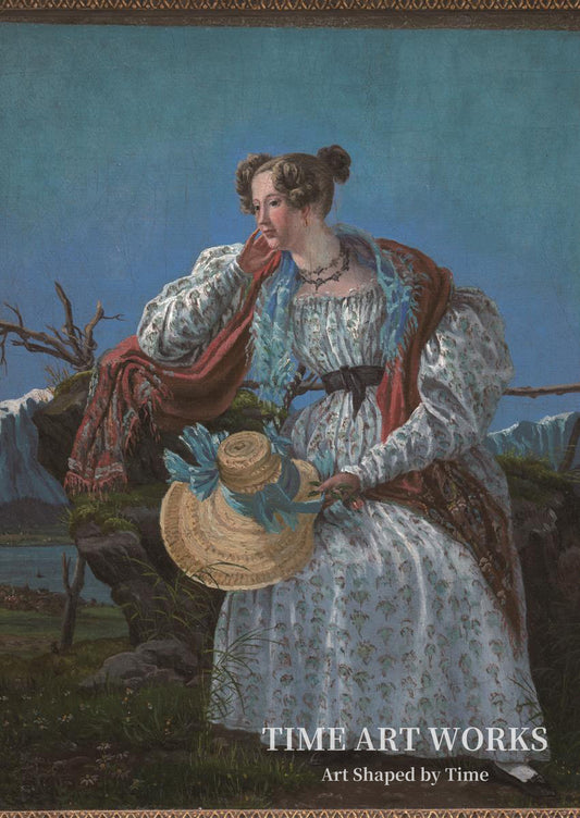 ノルウェー風景の若い女（Ung kvinde siddende i et norsk landskab）— ソードリング、F.（Sødring, F.）