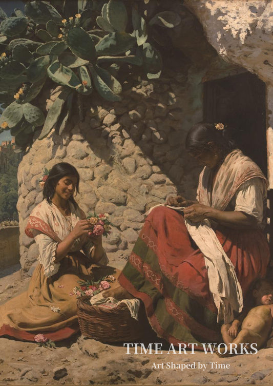 2人のジプシー女性（To sigøjnerkvinder uden for deres bolig）— クロイヤー、PS（Krøyer, P.S.）
