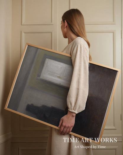 古い窯のある内部（Interiør. Den gamle bilæggerovn. Albertines Lyst, Lyngby）— ハンマースホイ、ヴィルヘルム（Hammershøi, Vilhelm）