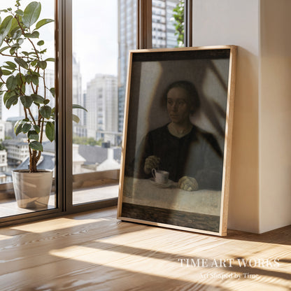 画家の妻（Kunstnerens hustru Ida Hammershøi med en tekop）— ハンマースホイ、ヴィルヘルム（Hammershøi, Vilhelm）