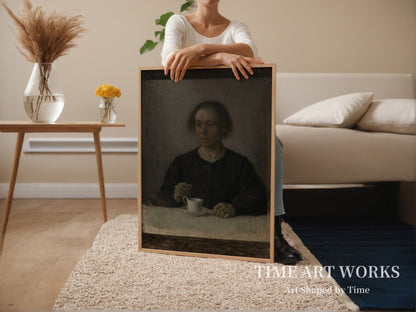 画家の妻（Kunstnerens hustru Ida Hammershøi med en tekop）— ハンマースホイ、ヴィルヘルム（Hammershøi, Vilhelm）