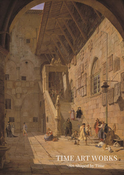 フィレンツェのバルジェッロ宮殿の監獄の中庭（Fængselsgården i Palazzo Bargello i Firenze）— ロエド、ヨルゲン（Roed, Jørgen）