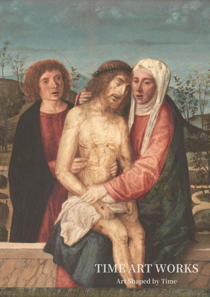 ピエタ（Pietà. Den døde Kristus med Jomfru Maria og Johannes Evangelisten）— マンスエティ、ジョヴァンニ・ディ・ニッコロ（Mansueti, Giovanni di Niccolò）