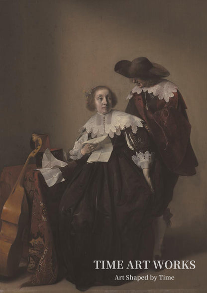 手紙を持つ女と紳士（En kvinde med et brev opvartes af en kavaler）— デュイスター、ウィレム・コルネリス（Duyster, Willem Cornelisz）