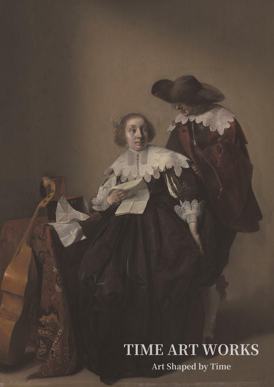 手紙を持つ女と紳士（En kvinde med et brev opvartes af en kavaler）— デュイスター、ウィレム・コルネリス（Duyster, Willem Cornelisz）
