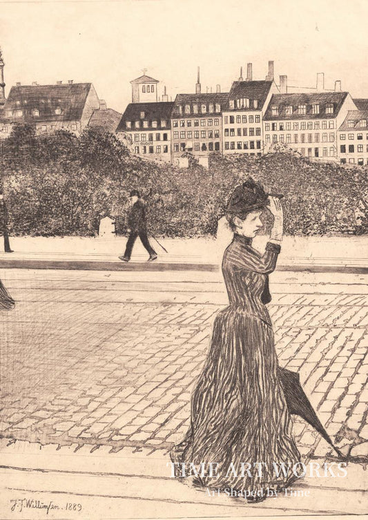 歩いている女性（Promenerende dame）— ウィルムセン、J.F.（Willumsen, J.F.）