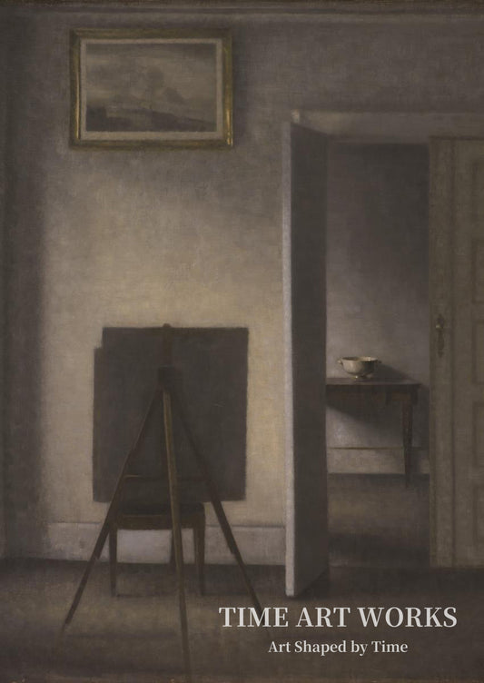 画架のある室内（Interiør med kunstnerens staffeli）— ハンマースホイ、ヴィルヘルム（Hammershøi, Vilhelm）