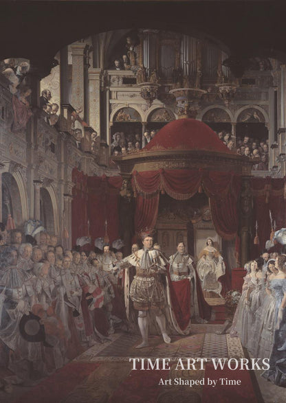 クリスチャン8世の聖油塗布式（Christian VIII og Caroline Amalies salving i Frederiksborg Slotskirke den 28. juni 1840）— シャック、ソフス（Schack, Sophus）