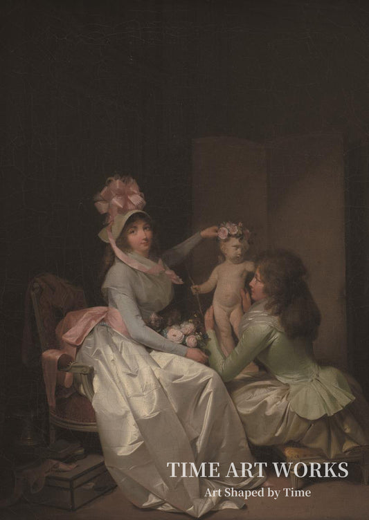 キューピッド像に冠が授けられる（Statuetten af Amor bekranses）— ボイリー、ルイ＝レオポルド（Boilly, Louis-Léopold）
