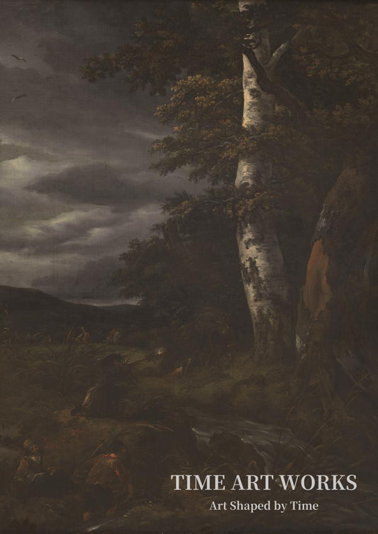 狩猟シーンのある風景（Landskab med jagtscene）— ルイスダール、ヤコブ・イサークスゾーン・ファン（Ruisdael, Jacob Isaacksz. van）
