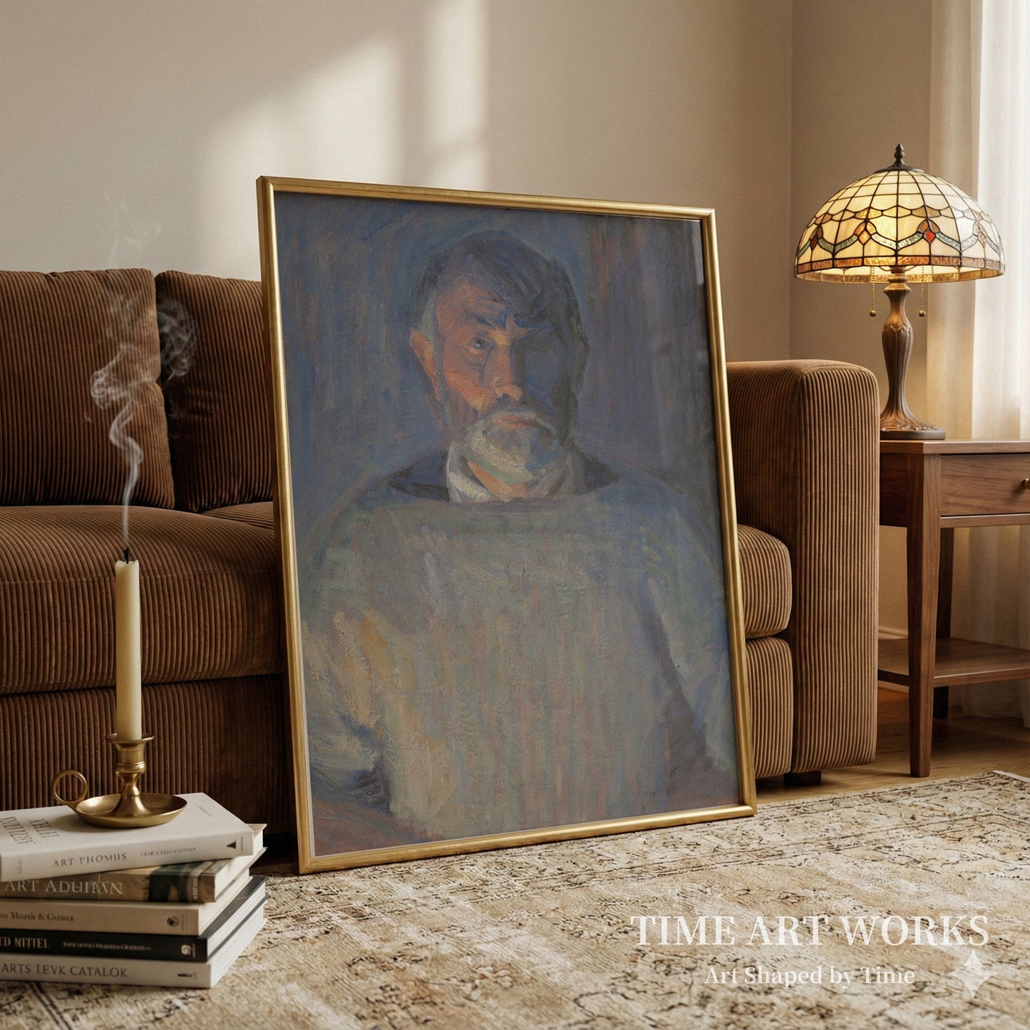 自画像（Selvportræt. Lampelys）— ラーセン・ステヴンス、ニールス（Larsen Stevns, Niels）