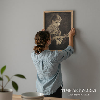 マンドリンを持つ少女（Ung pige med mandolin）— シュワルツ、フランス（Schwartz, Frans）
