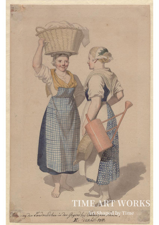 コブレンツ周辺出身の少女2人（To piger fra egnen ved Coblentz）— エッカースバーグ、C.W.（Eckersberg, C.W.）