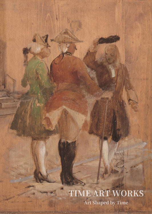 道を譲るホルベア（Holberg går af vejen for Jacob von Thyboe og Jean de France）— マールストランド、ヴィルヘルム（Marstrand, Wilhelm）