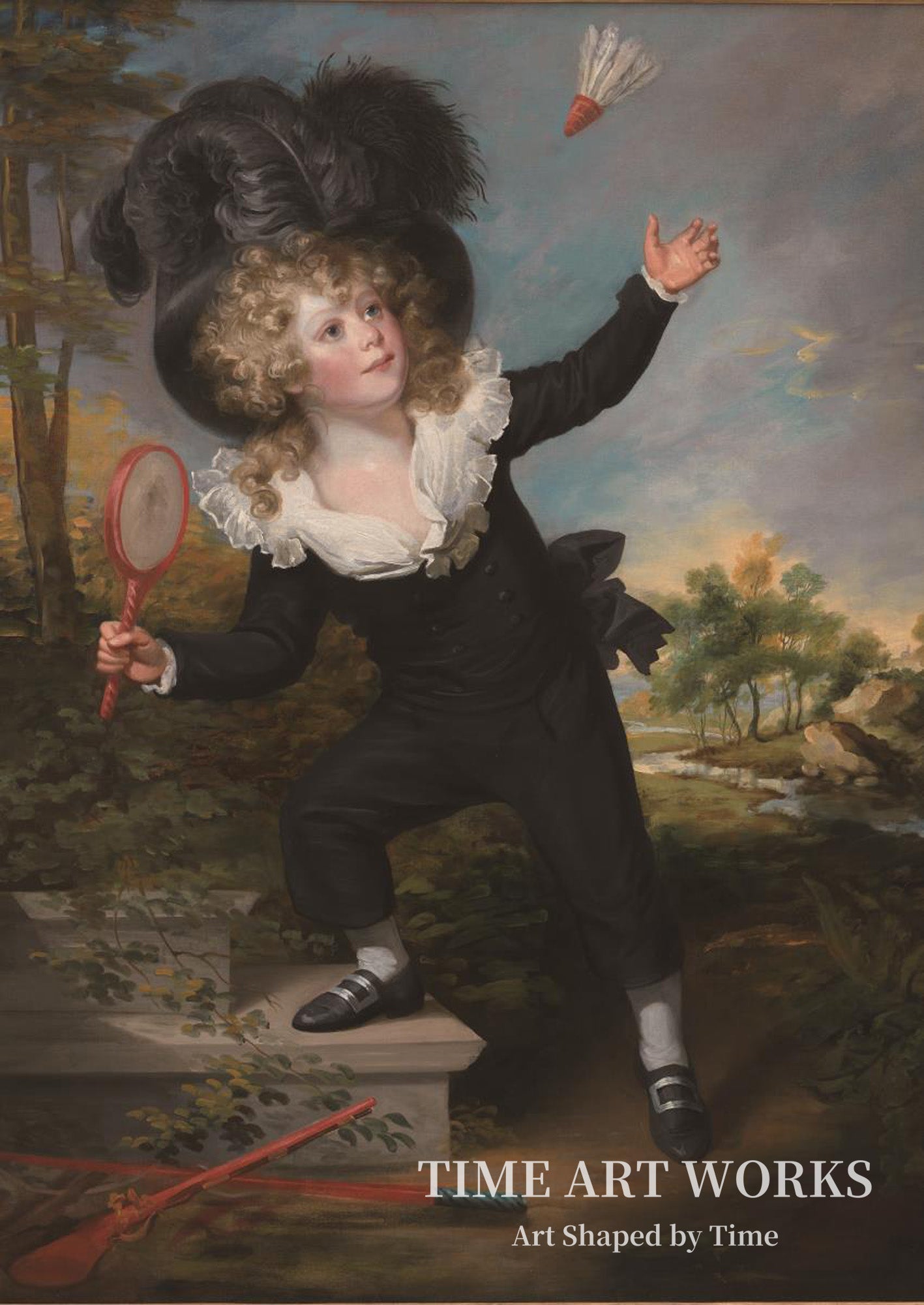バドミントンをするケネット・ディクソンの肖像（Portræt af Kennett Dixon, der spiller badminton）— ビーチェイ、ウィリアム（Beechey, William）