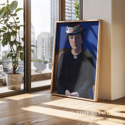 新しい帽子をかぶる女性（Fruen med ny hat, kunstnerens hustru）— ハーゲドーン＝オルセン、Th.（Hagedorn-Olsen, Th.）
