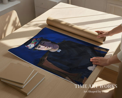 新しい帽子をかぶる女性（Fruen med ny hat, kunstnerens hustru）— ハーゲドーン＝オルセン、Th.（Hagedorn-Olsen, Th.）