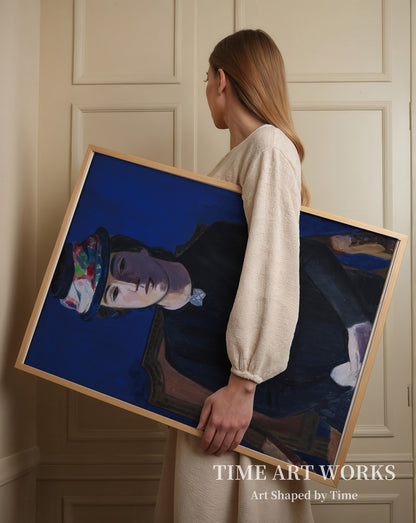 新しい帽子をかぶる女性（Fruen med ny hat, kunstnerens hustru）— ハーゲドーン＝オルセン、Th.（Hagedorn-Olsen, Th.）