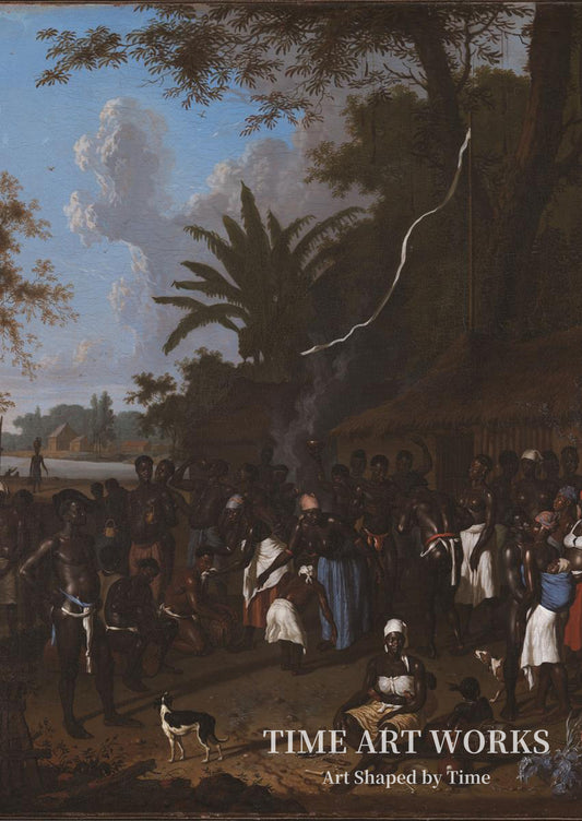 スリナムの農園の人々（Sammenkomst af slavegjorte på en af Jonas Witsens plantager i Surinam）— ヴァルケンブルク、ディルク（Valkenburg, Dirk）