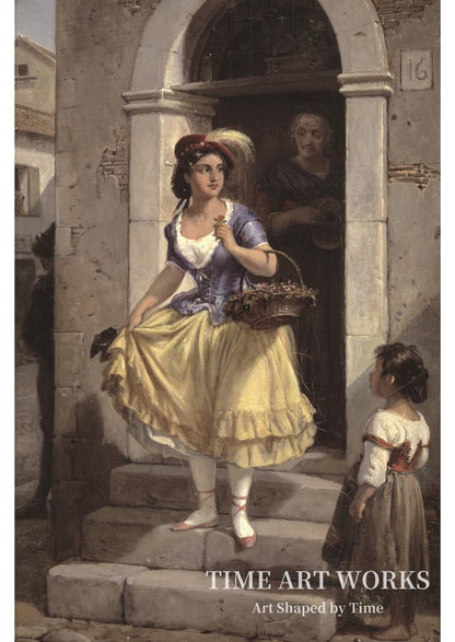 カーニバルへ向かう女（En italienerinde går til karneval）— マールストランド、ヴィルヘルム（Marstrand, Wilhelm）