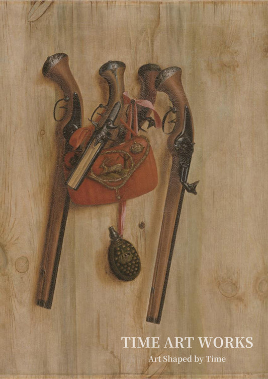 銃を使ったトロンプルイユ（Trompe l'oeil med pistoler）— ギスブレヒト、コルネリアス・ノルベルトゥス（Gijsbrechts, Cornelius Norbertus）