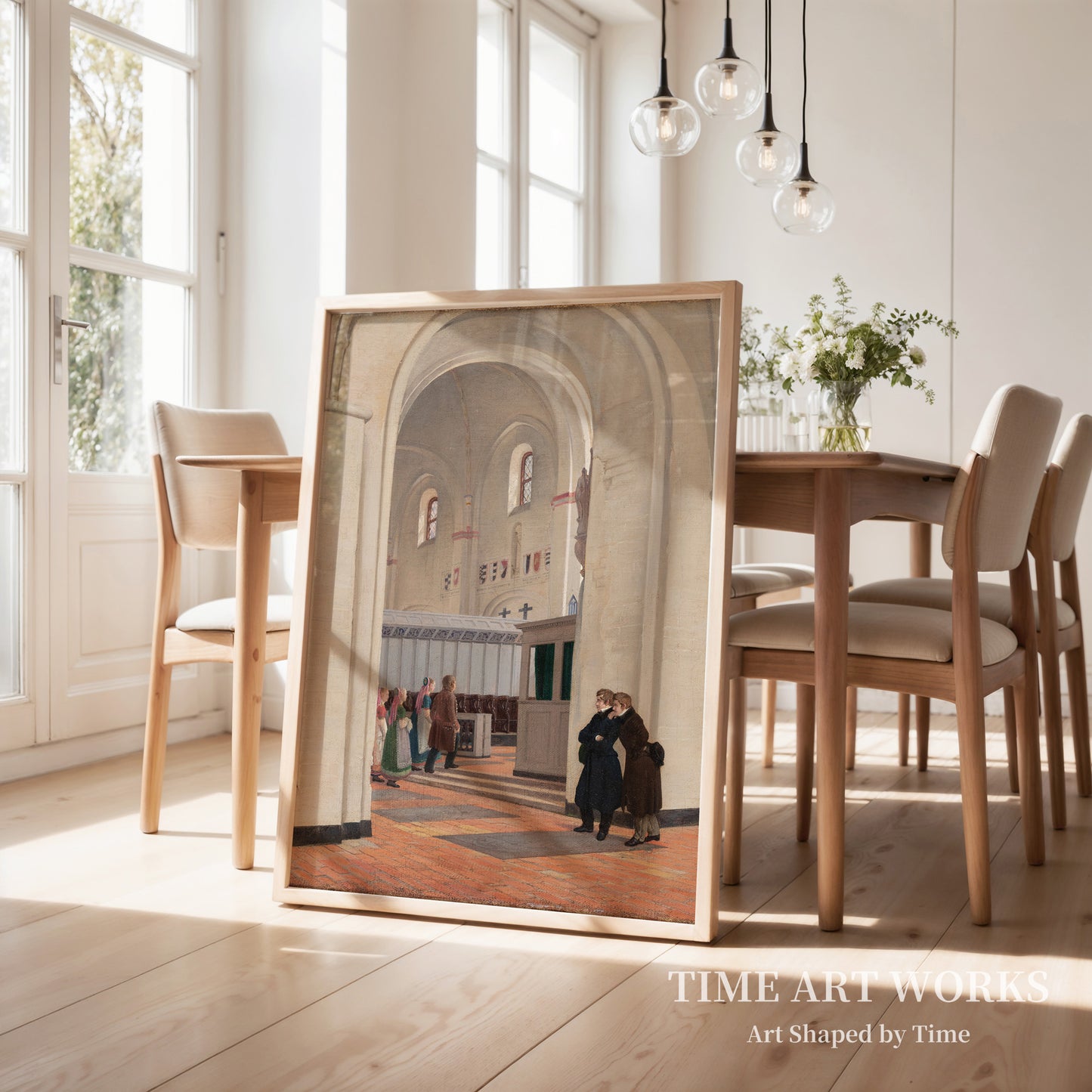 リングステッド教会の内部の一部（Parti af det indvendige af Ringsted Kirke. I forgrunden Constantin Hansen og Jørgen Roed）— ハンセン、コンスタンティン（Hansen, Constantin）