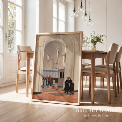 リングステッド教会の内部の一部（Parti af det indvendige af Ringsted Kirke. I forgrunden Constantin Hansen og Jørgen Roed）— ハンセン、コンスタンティン（Hansen, Constantin）