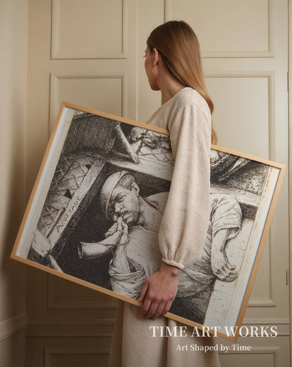 パン屋が角笛を吹いている（En bager, der blæser i sit horn）— オスターデ、アドリアン・ファン（Ostade, Adriaen van）