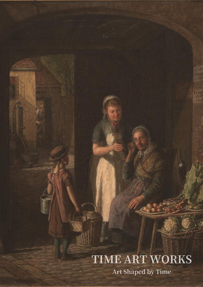 恋人の肖像を見せるメイド（En tjenestepige viser sin kærestes portræt til en grønthandlerske）— モニーズ、デビッド（Monies, David）