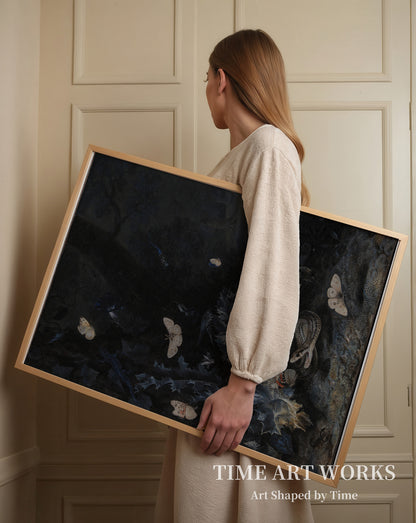 アザミと蛇のある静物（Stilleben med tidsel og slange）— マルセウス・ファン・シュリーク、オットー（Marseus van Schrieck, Otto）