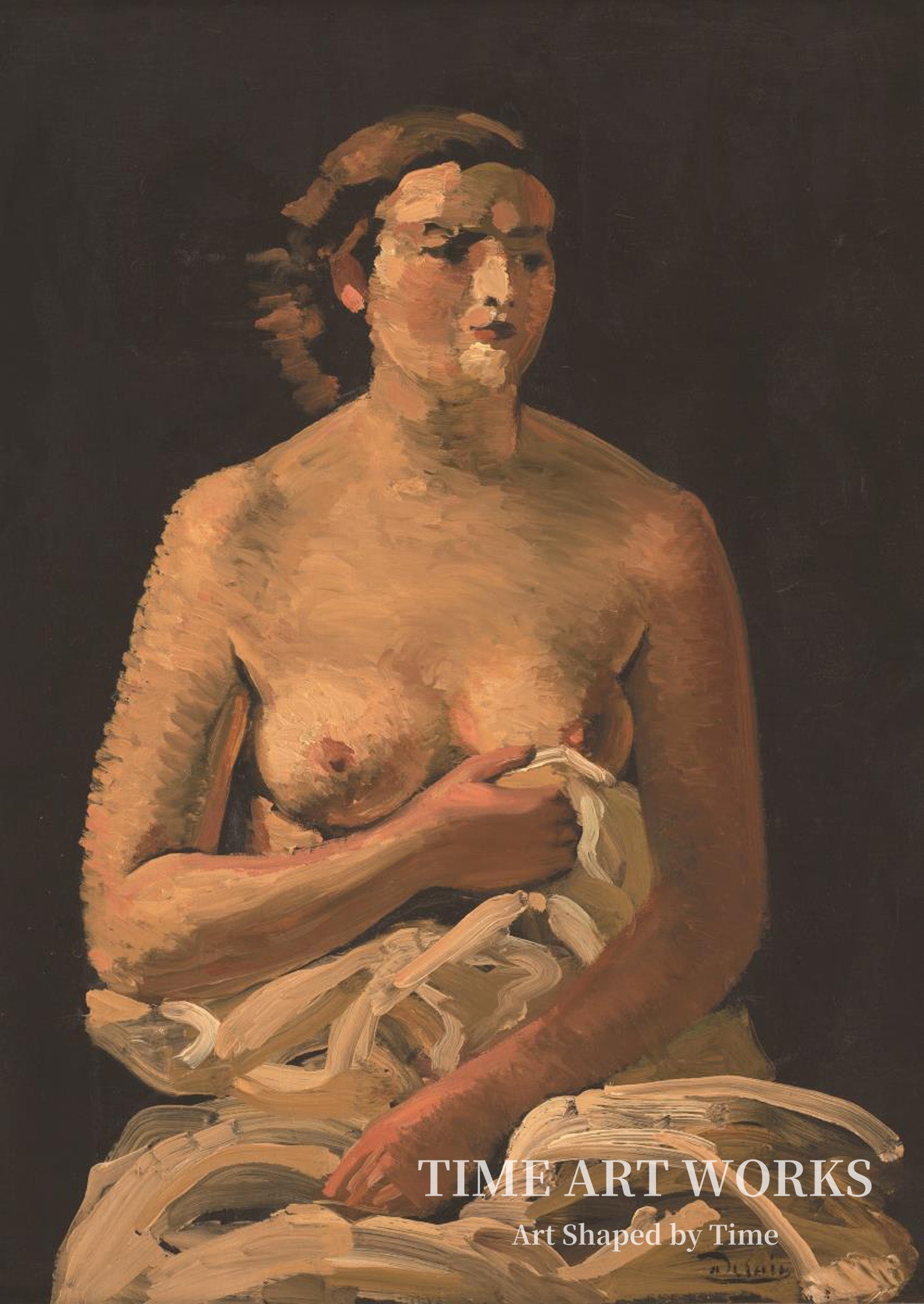 半裸の女性習作が座っている（Siddende kvindelig model, halvnøgen.）— ドラン、アンドレ（Derain, André）