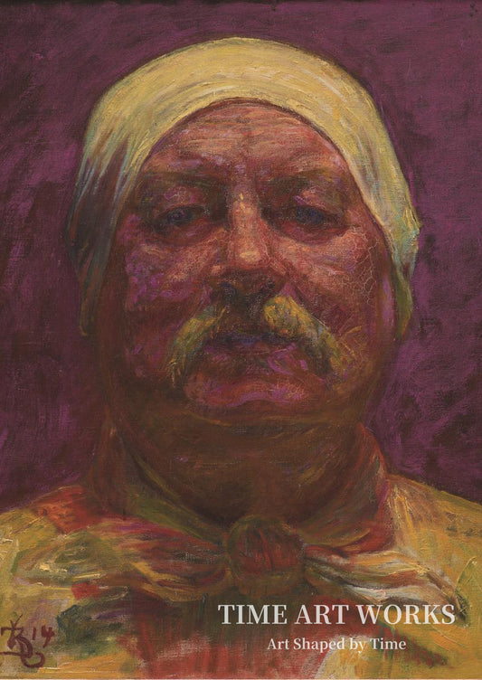 正面から見た自画像（Selvportræt en face. Lampelys）— ザールトマン、クリスティアン（Zahrtmann, Kristian）